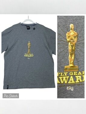 lrg lifted research group Sz XL T Shirt Fly Gear Award Gray Yellow Street Wear